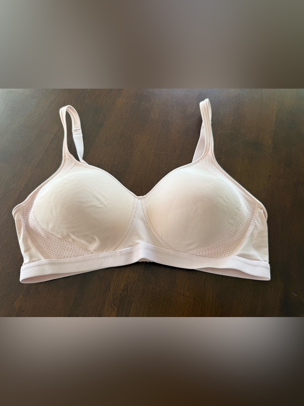 Hanes Wireless Cooling Comfort Bra Blush Pink XL